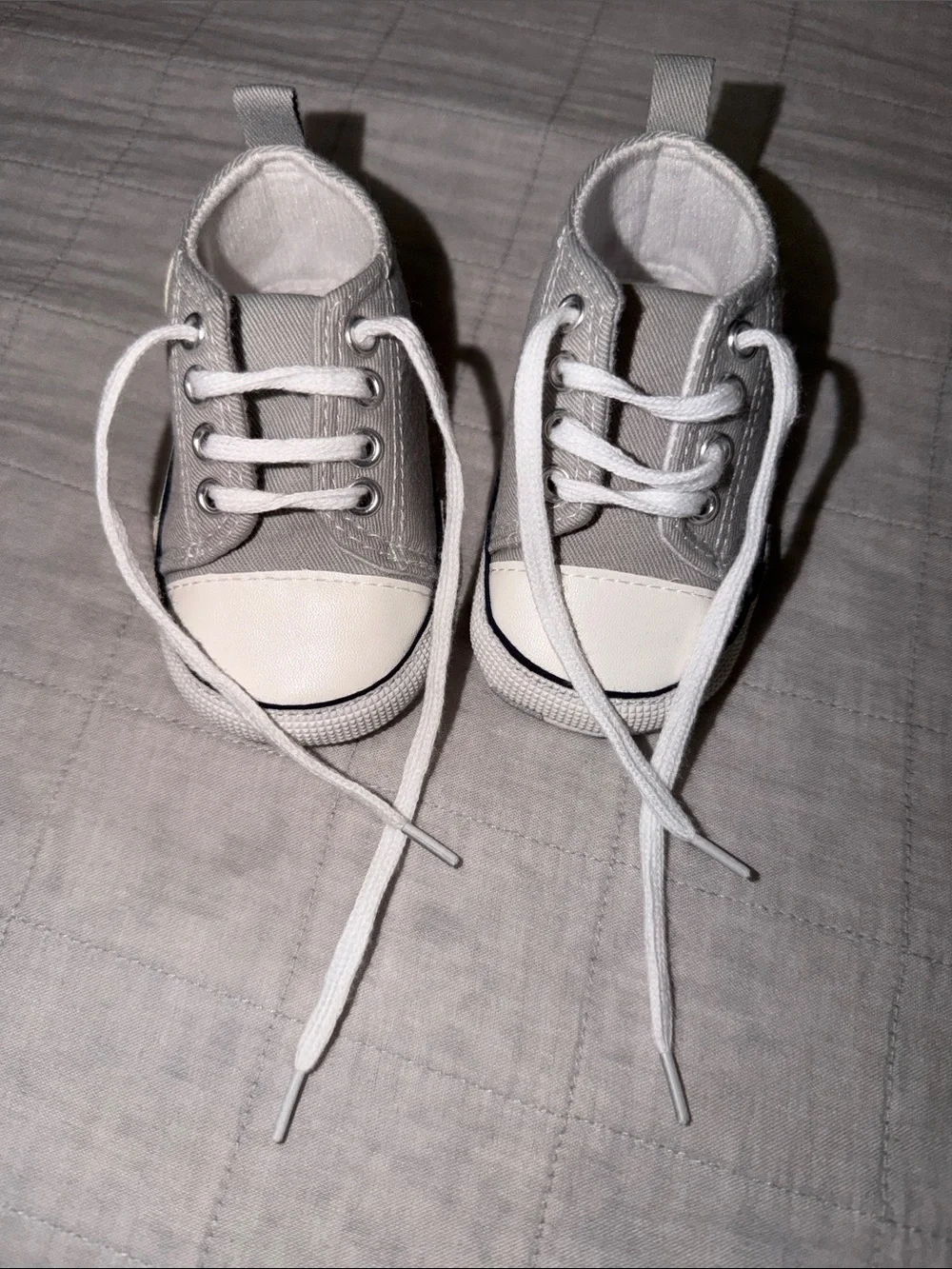 Kids Gray Canvas Lace-Up Sneakers - Classic Casual Shoe